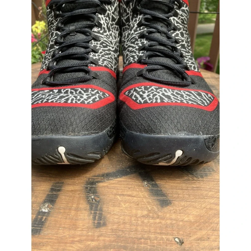 Air Jordan 29 XX9 Black Gym Red Elephant Print Woven Men's Size 14 695515-023